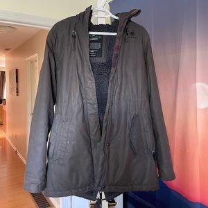 Dark gray parka